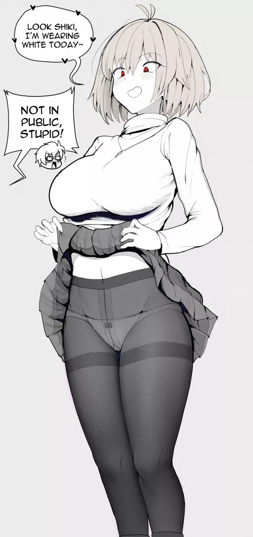 Arcueid showing her panties to Shiki in public (Borghest/sally) [Tsukihime]