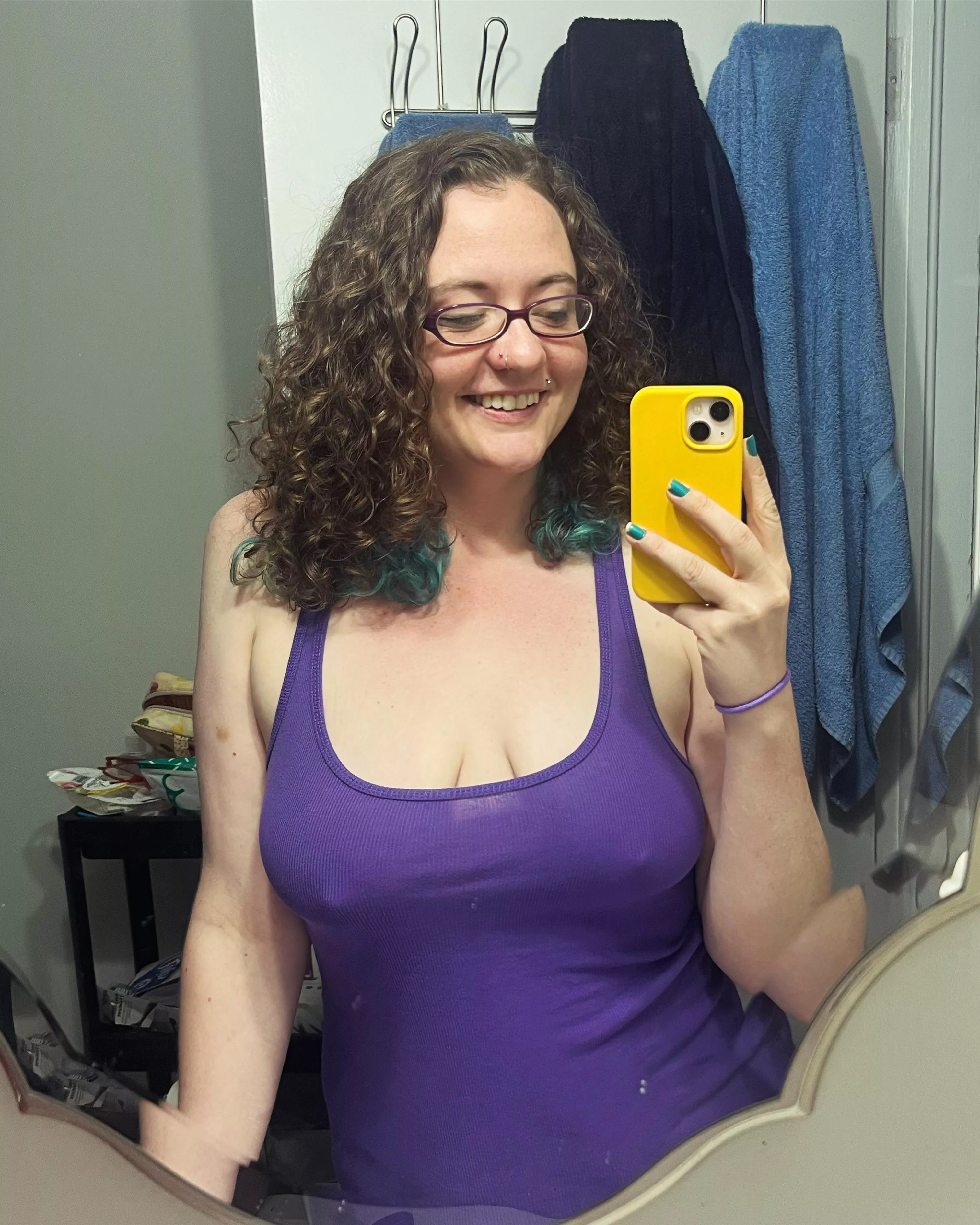 I love when tank tops get old and thin 