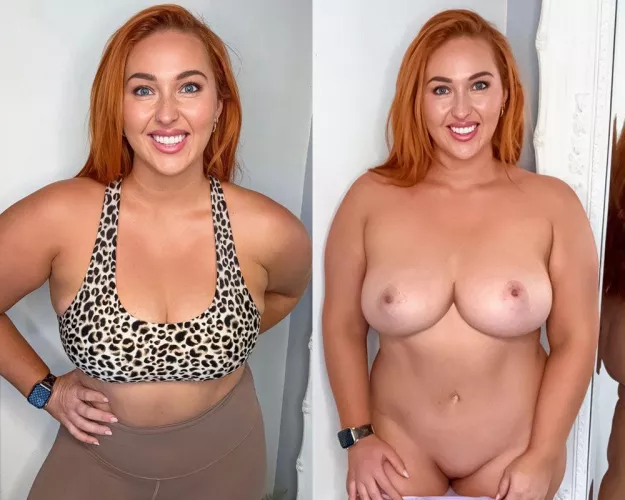 Mom in gym wear VS. mom fully naked