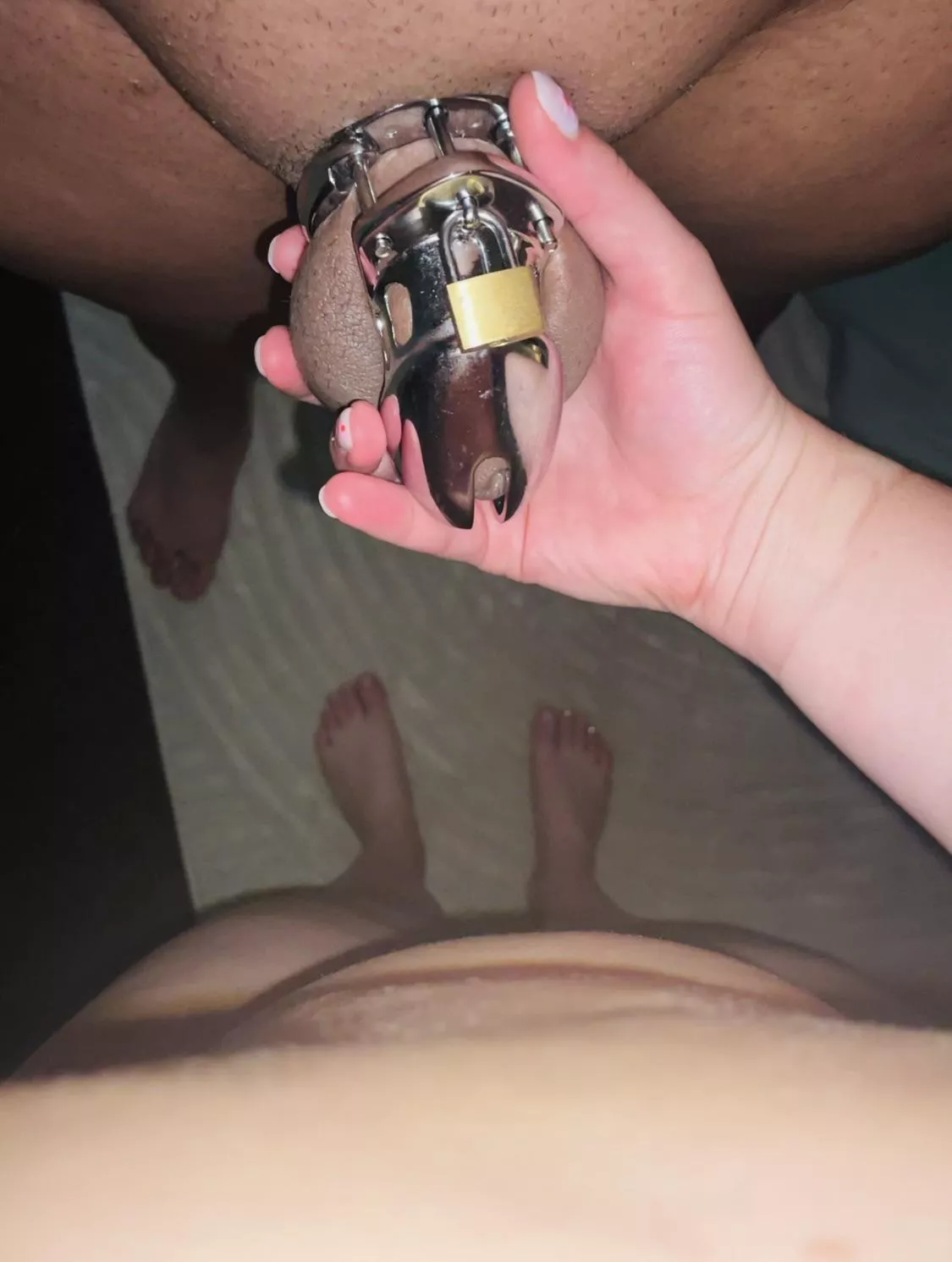 My story yesterday seemed to get a lot of attention. Here I am locked for her 🔐