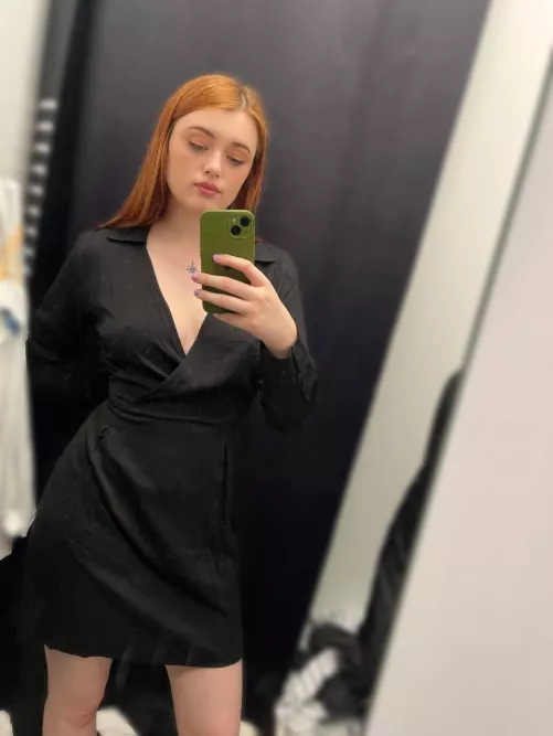 Trying on a new dress for a future date