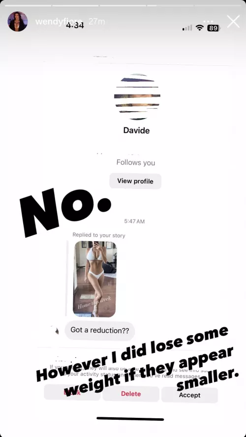 Wendy clears the air. From IG stories