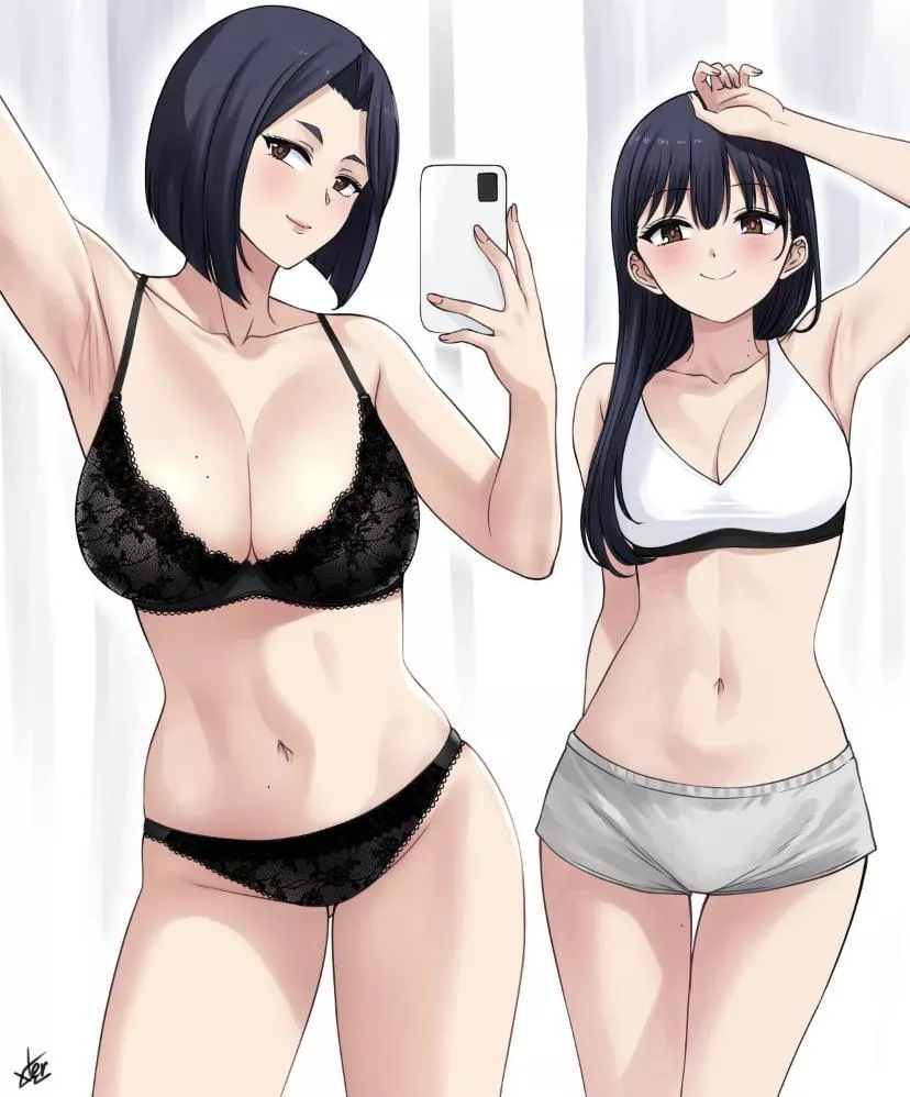 Mother-daughter selfie