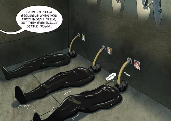 Slaves being trained to drink piss