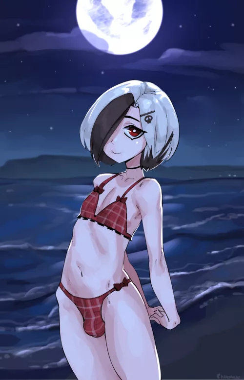 would you like to swim with a femboy under the moon? 