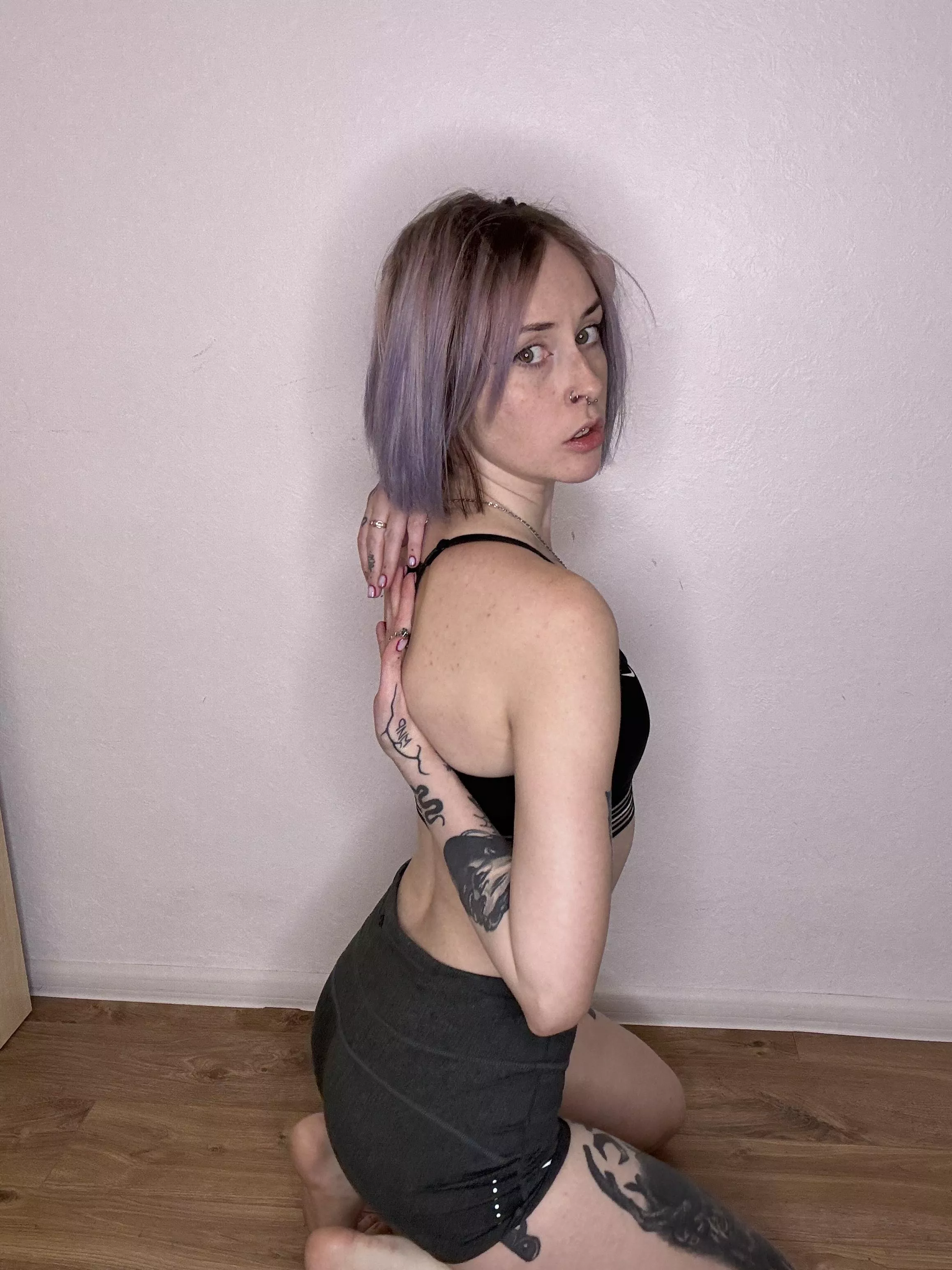 I love doing yoga in my comfortable shorts