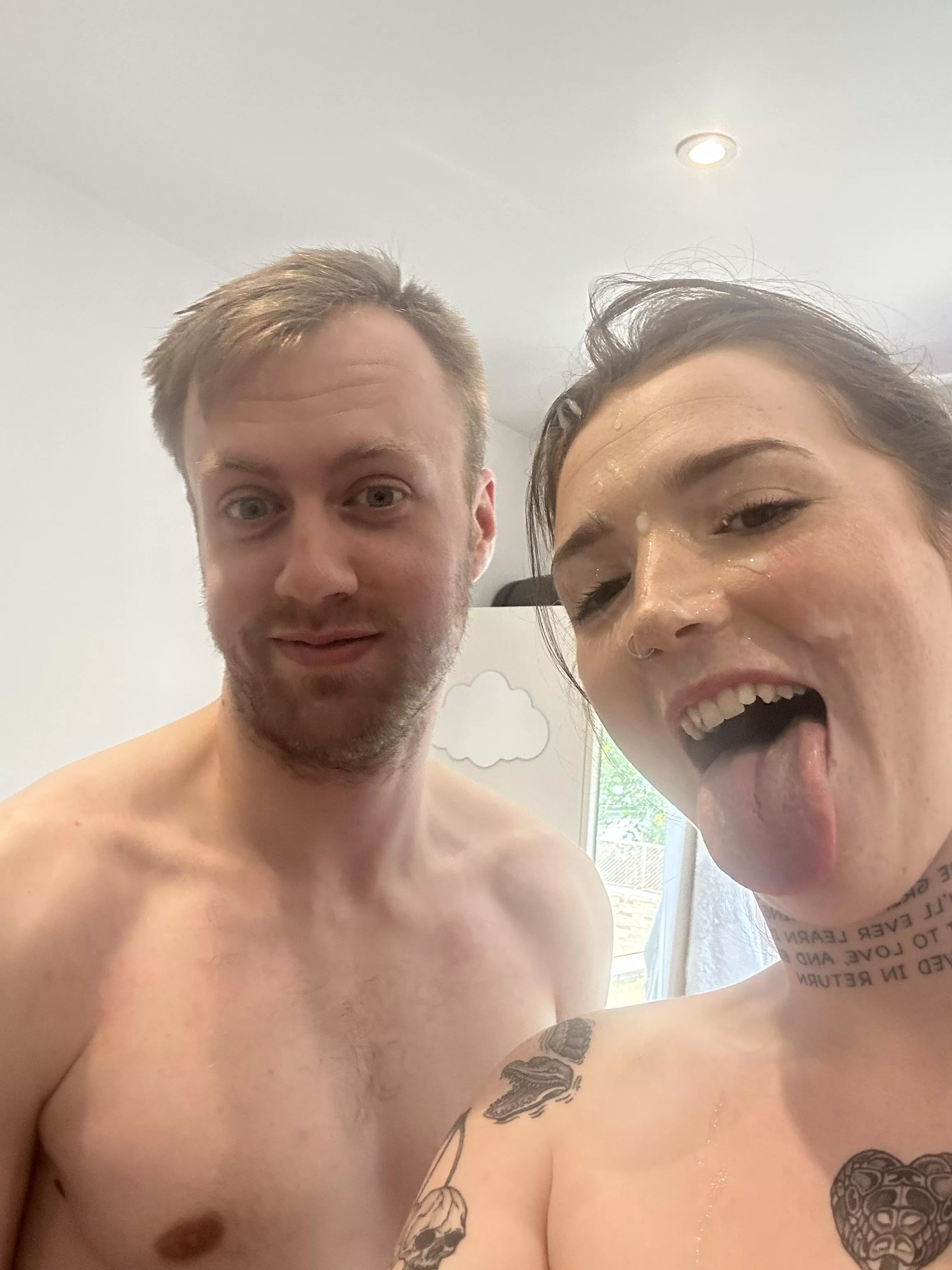 I took this selfie to remind myself how good this gorgeous guy's cum is