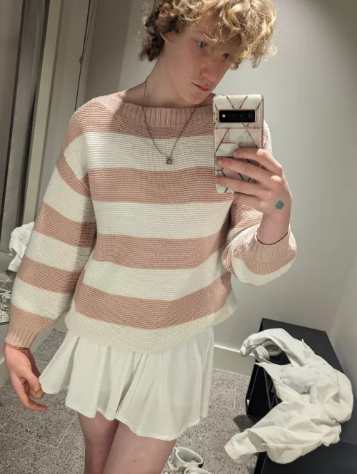 my first time ever wearing a skirt ! i didn't hate it, but i was too scared to buy it lol