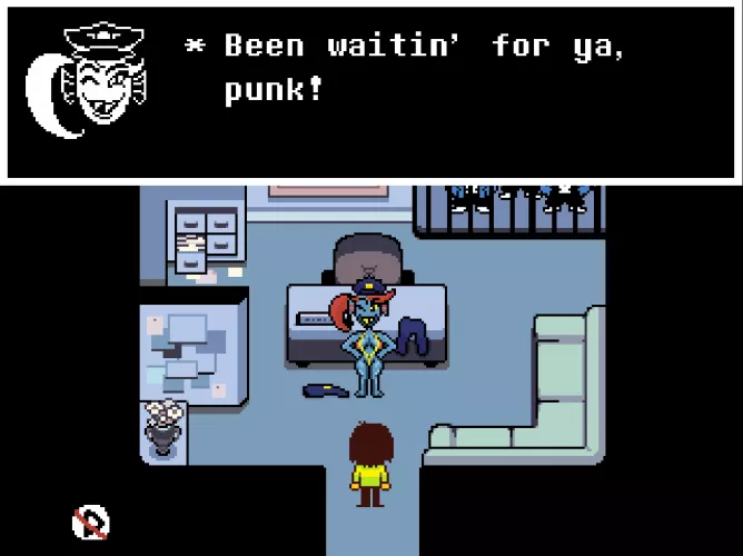 [Undyne] surprises [Kris] at the police station~