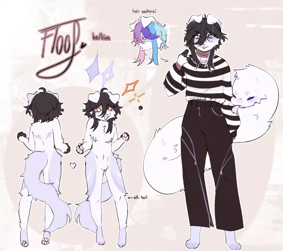 a new ref for my fursona, floof! [OC]