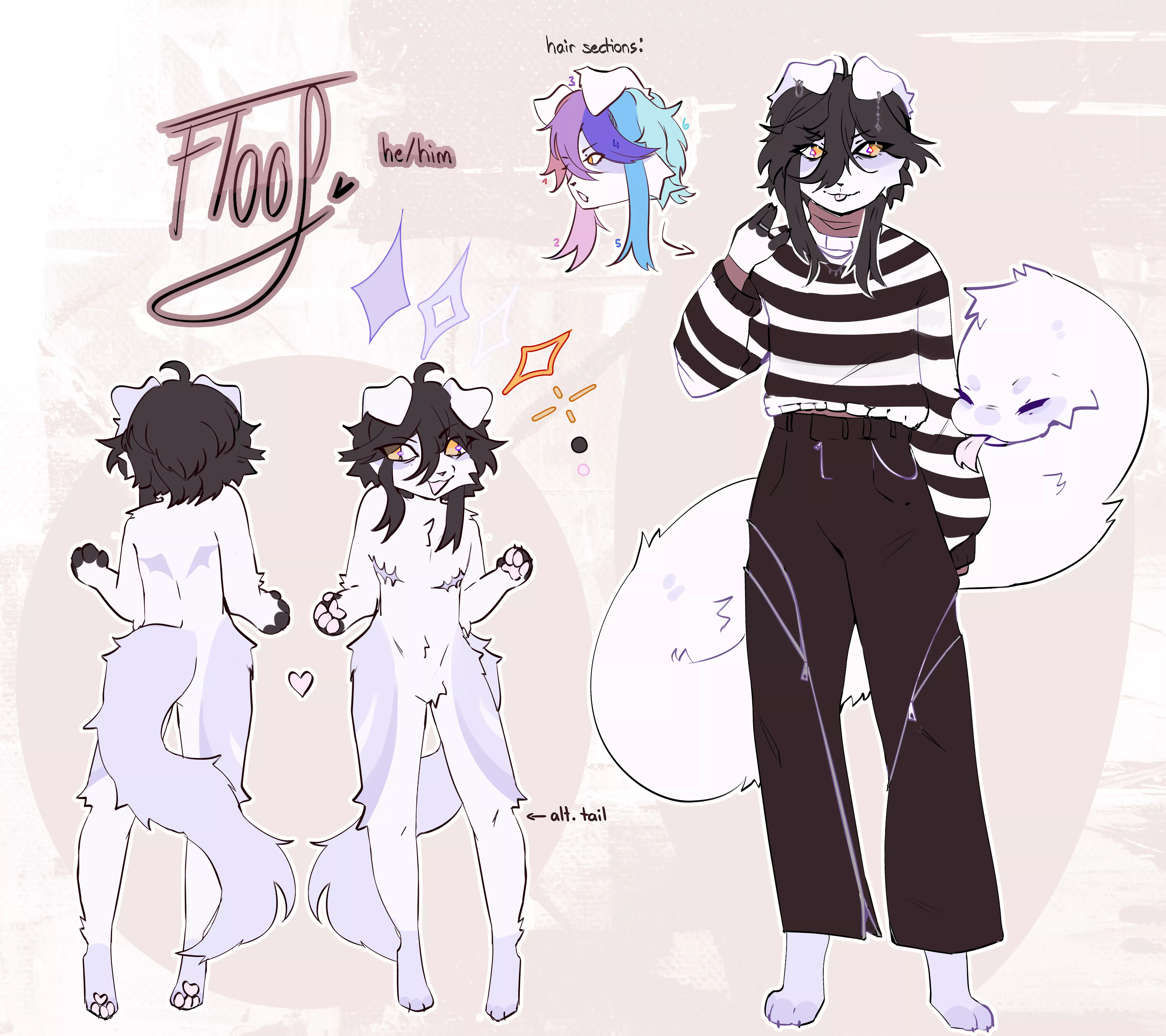 a new ref for my fursona, floof! [OC]