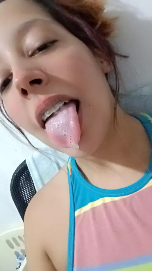 Can I spit all my drool on you or do I swallow it?