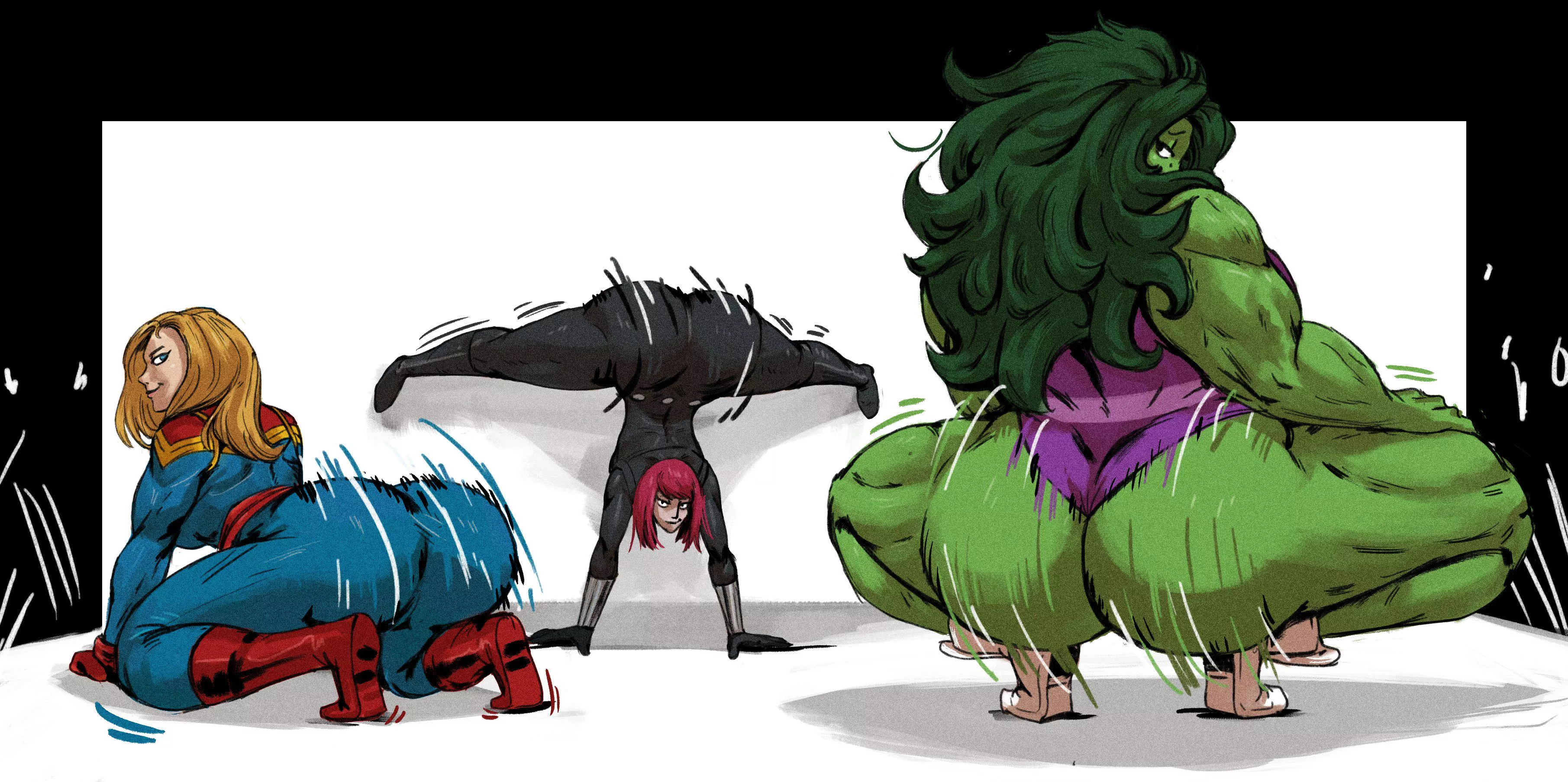 Captain Marvel, Black Widow and She Hulk (BlackRedTac) [Marvel]