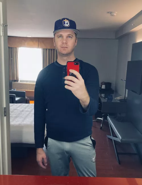 These grey joggers do no justice for my man purse