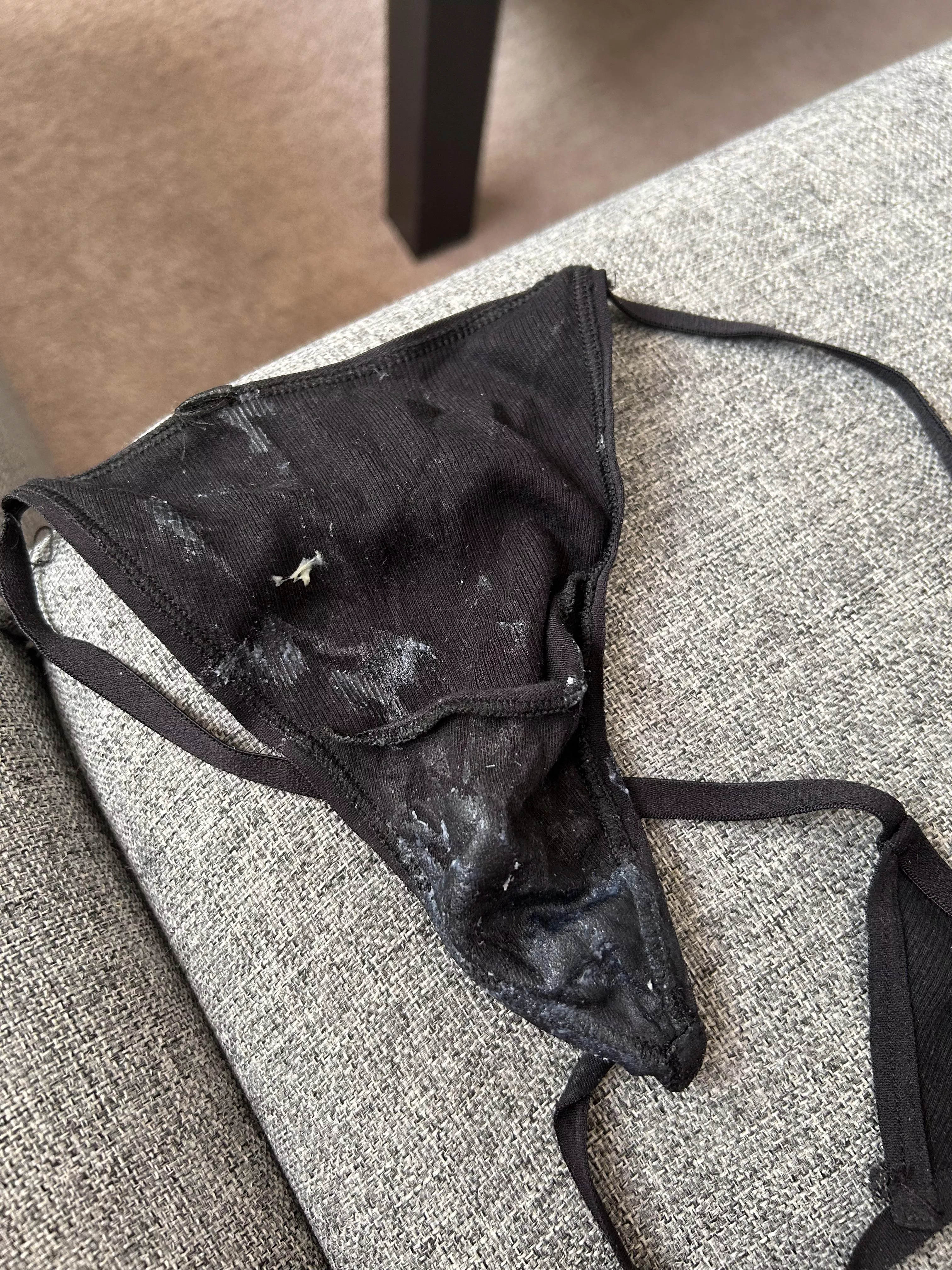 Tried stuffing my panties in my pussy and this is how dirty they got. Do you like panty stuffing? 