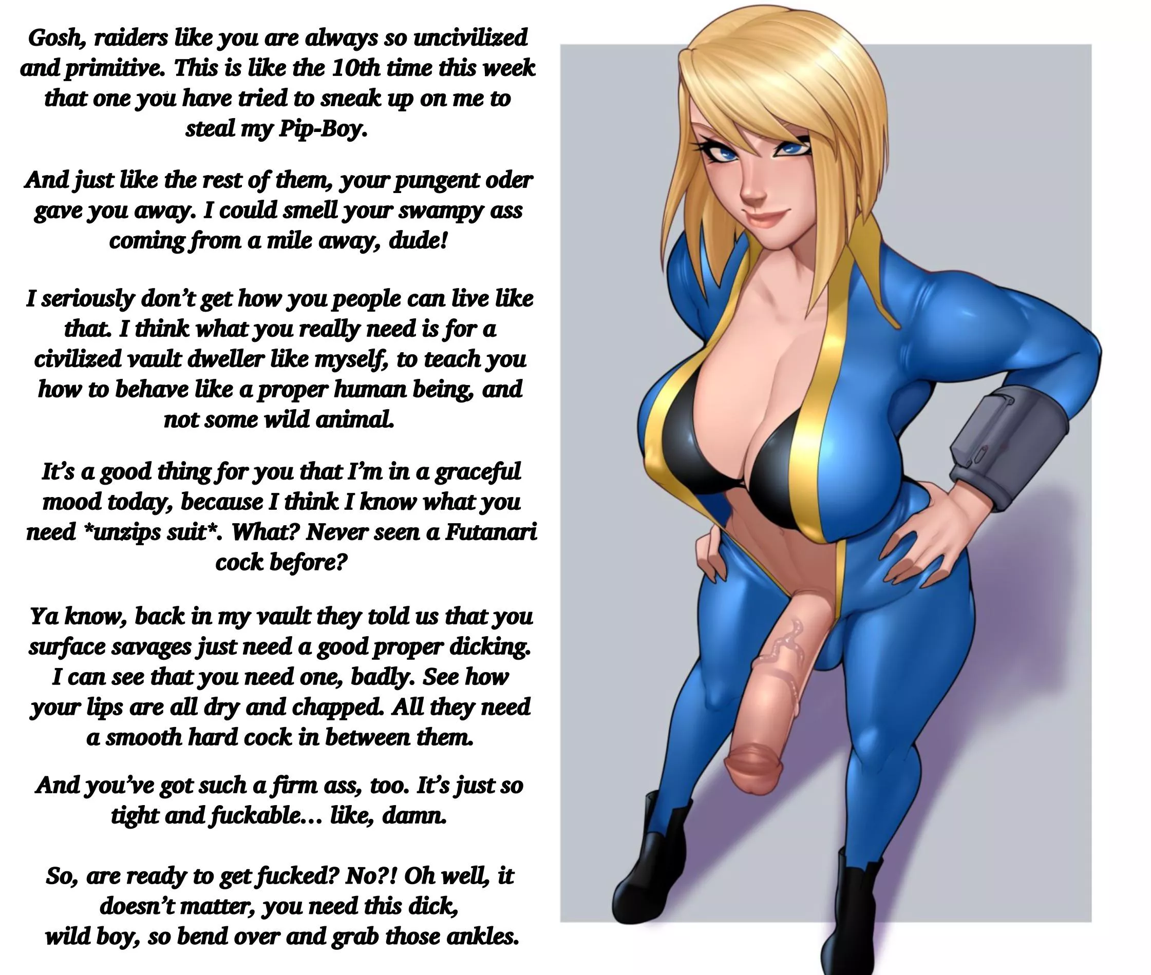 Vault Girl Civilizes You (Fallout) (Art by Crocodilchik)