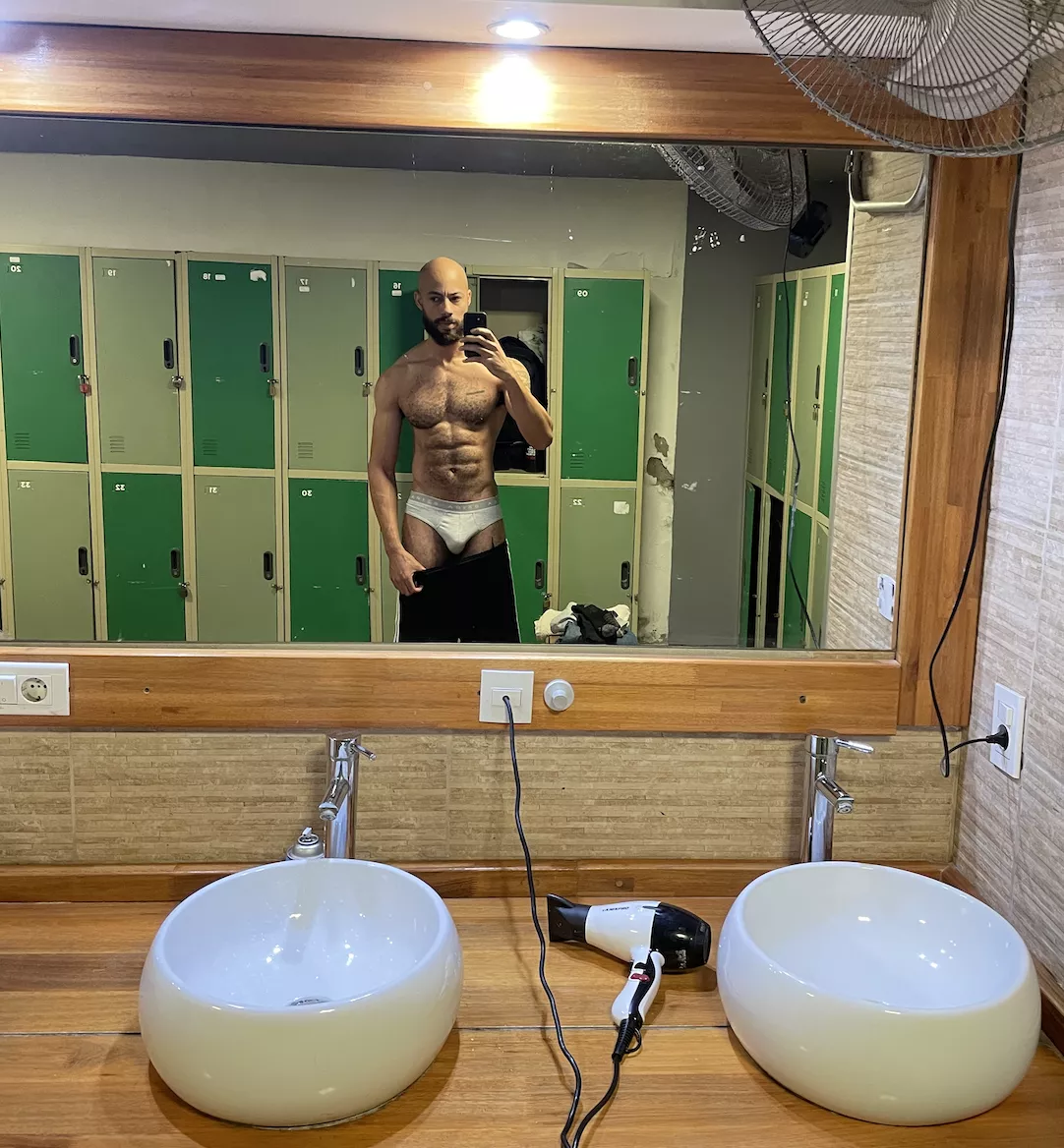 Who's taking a sniff of these sweaty briefs when I leave them out on the bench and hit the shower