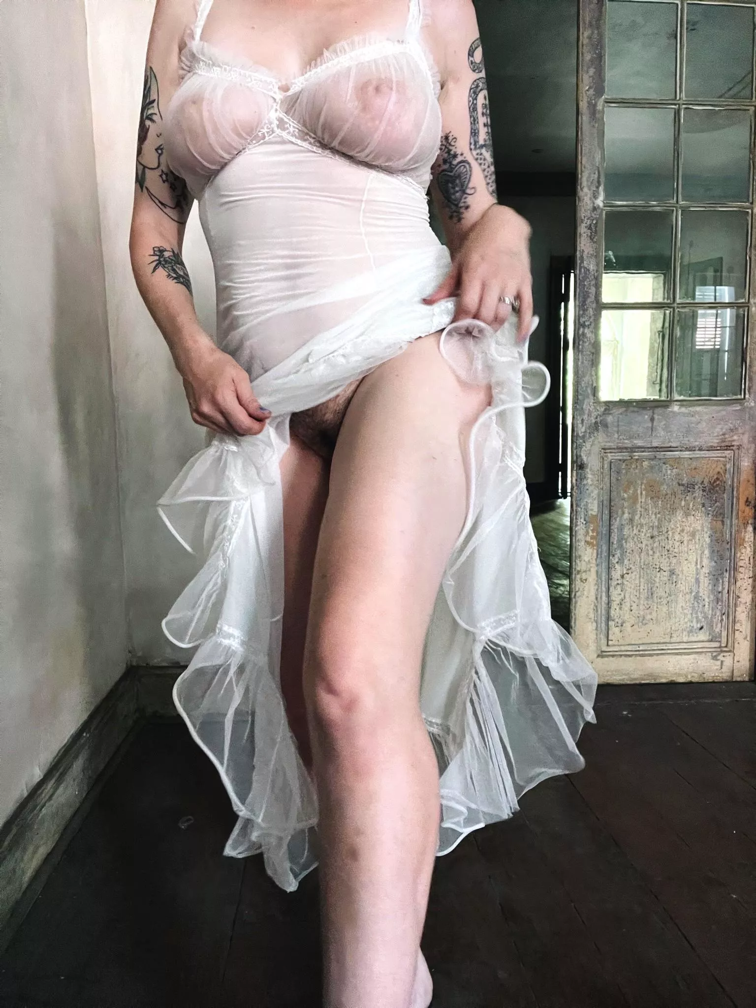 My very favorite sheer vintage dress