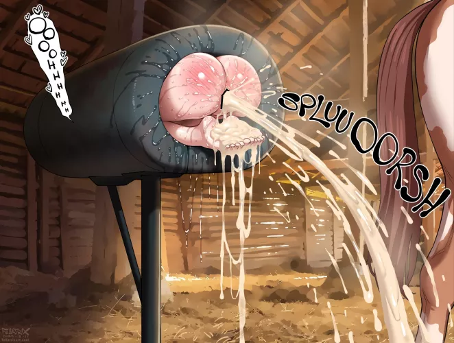 Stuck in a Breeding Mount while Semen oozing out-