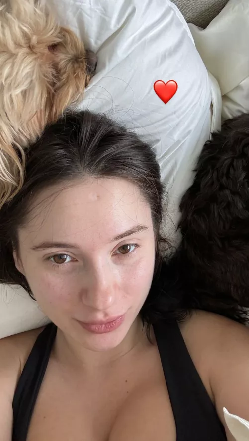 Selfie with her pups