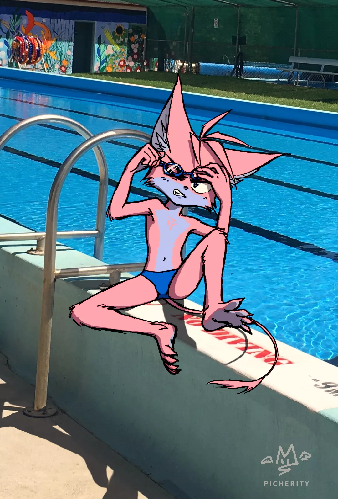 They didn't have goggles in anime-eye size... (art by me)