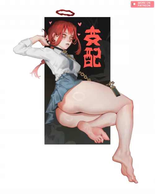 [Chainsaw Man] Makima in a school uniform 🍑🐶by me!