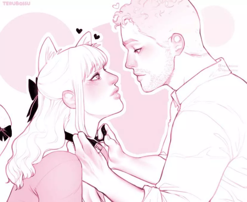 Look at you, so cute~ just the sound of the collar fastening is enough to make your tail wag isn’t it?~