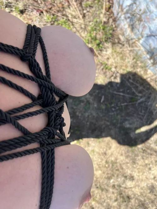 My POV of his ties. It felt great! Drove around like this. 