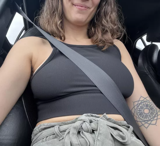 No bra needed in the car