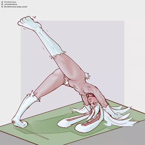 Some bunny yoga! This pose is called 
