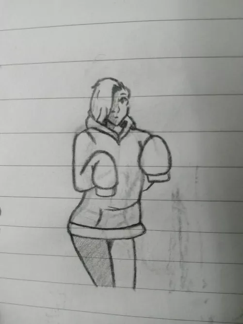 Wearing oversized hoodies...it's his boyfriend's (Bluertiger)