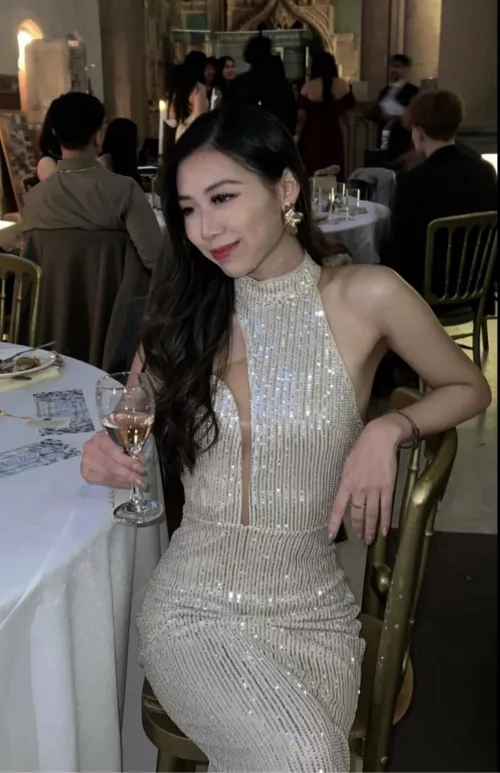 Asian in a fancy dress 
