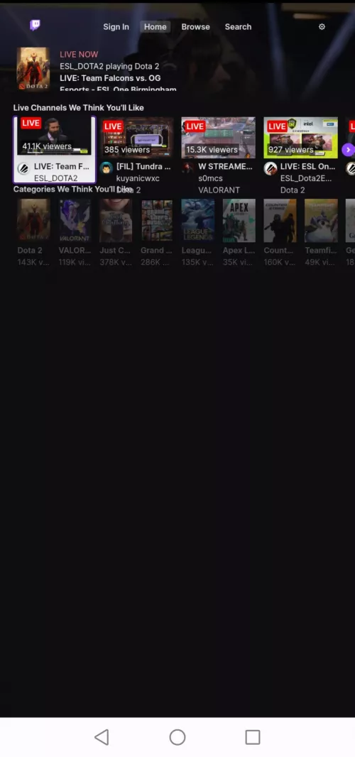 What happened on twitch android app??