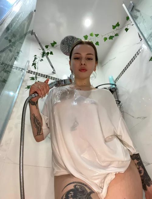 I got my shirt wet and now I want to go outside for a walk