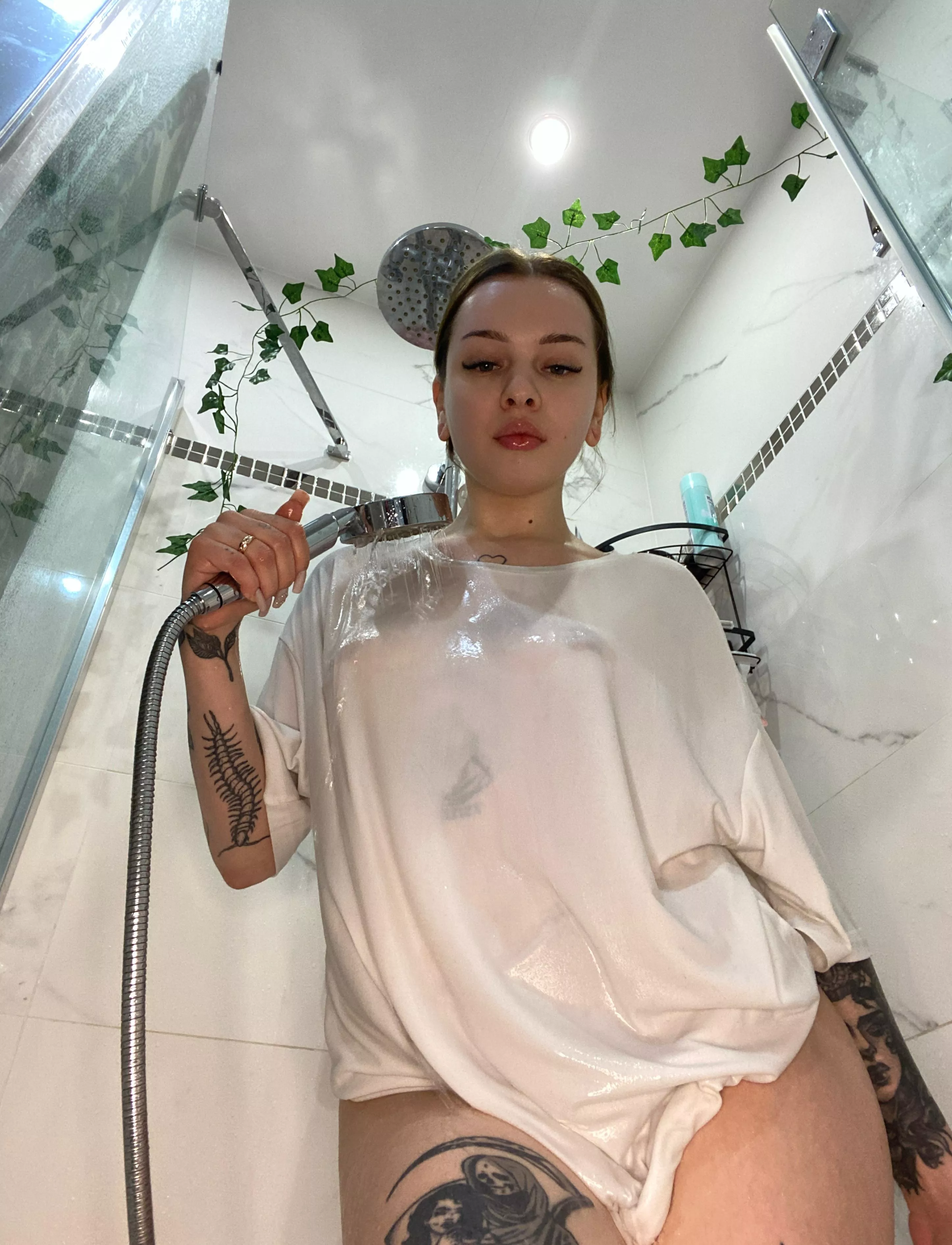 I got my shirt wet and now I want to go outside for a walk