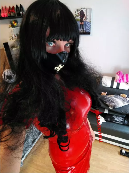 In my red latexdress