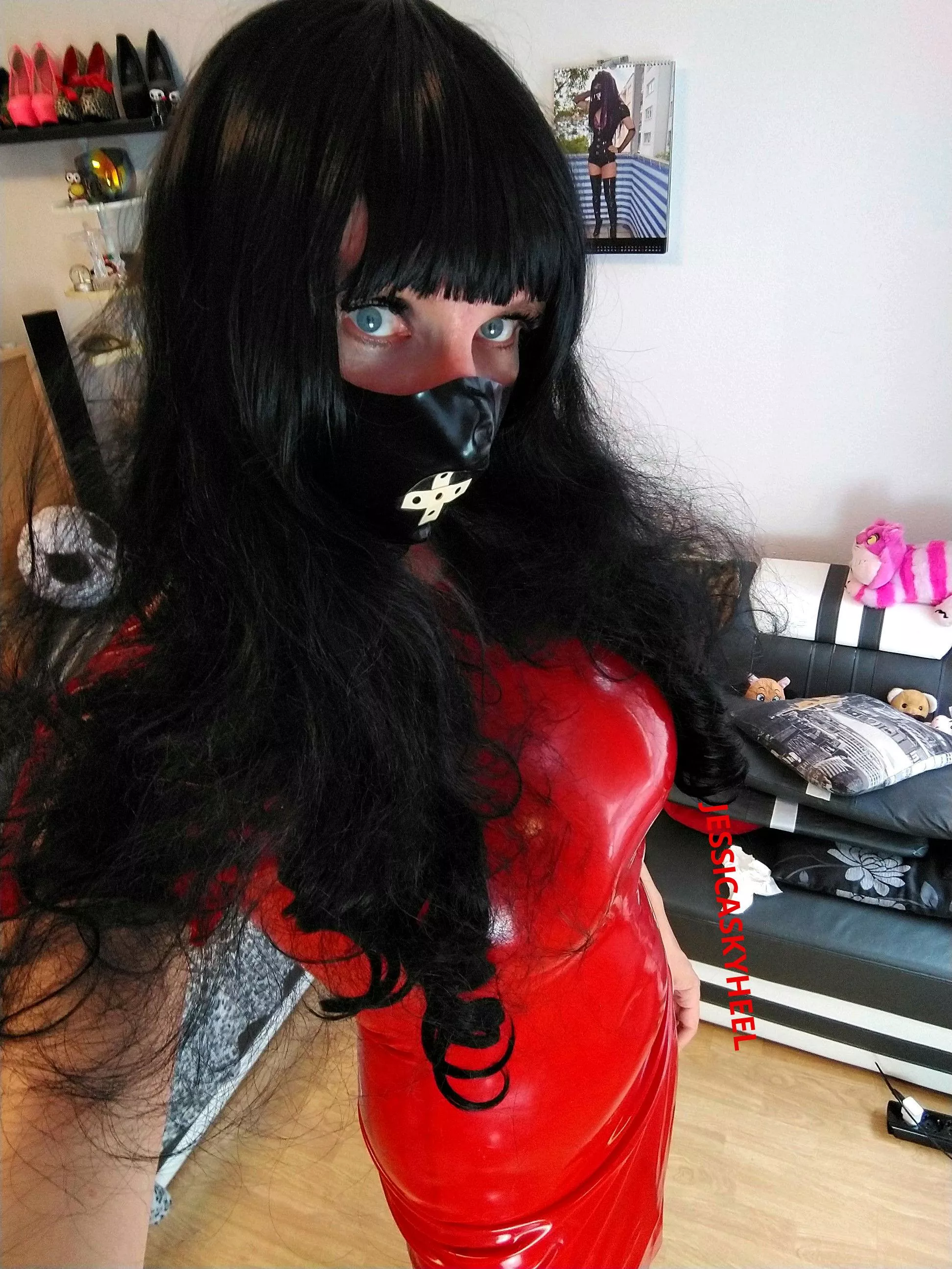 In my red latexdress