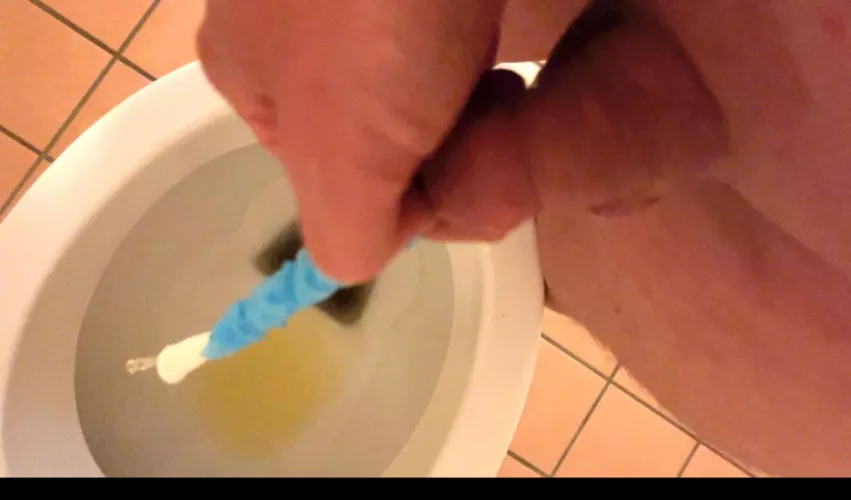 This is how I pee, because of my disability. Hope it is not too offending for you.