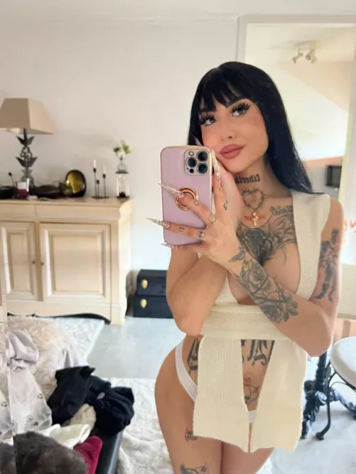 Hot girl covered with her tattoos is the best lover