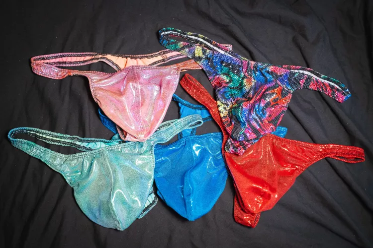 Made a bunch of metallic thongs yesterday:)