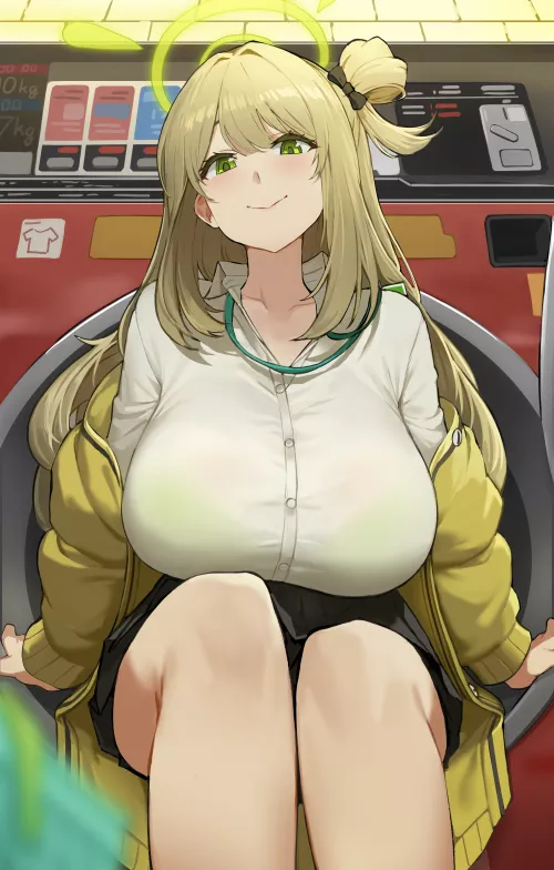 Nonomi at the laundromat (Makarony) [Blue Archive]