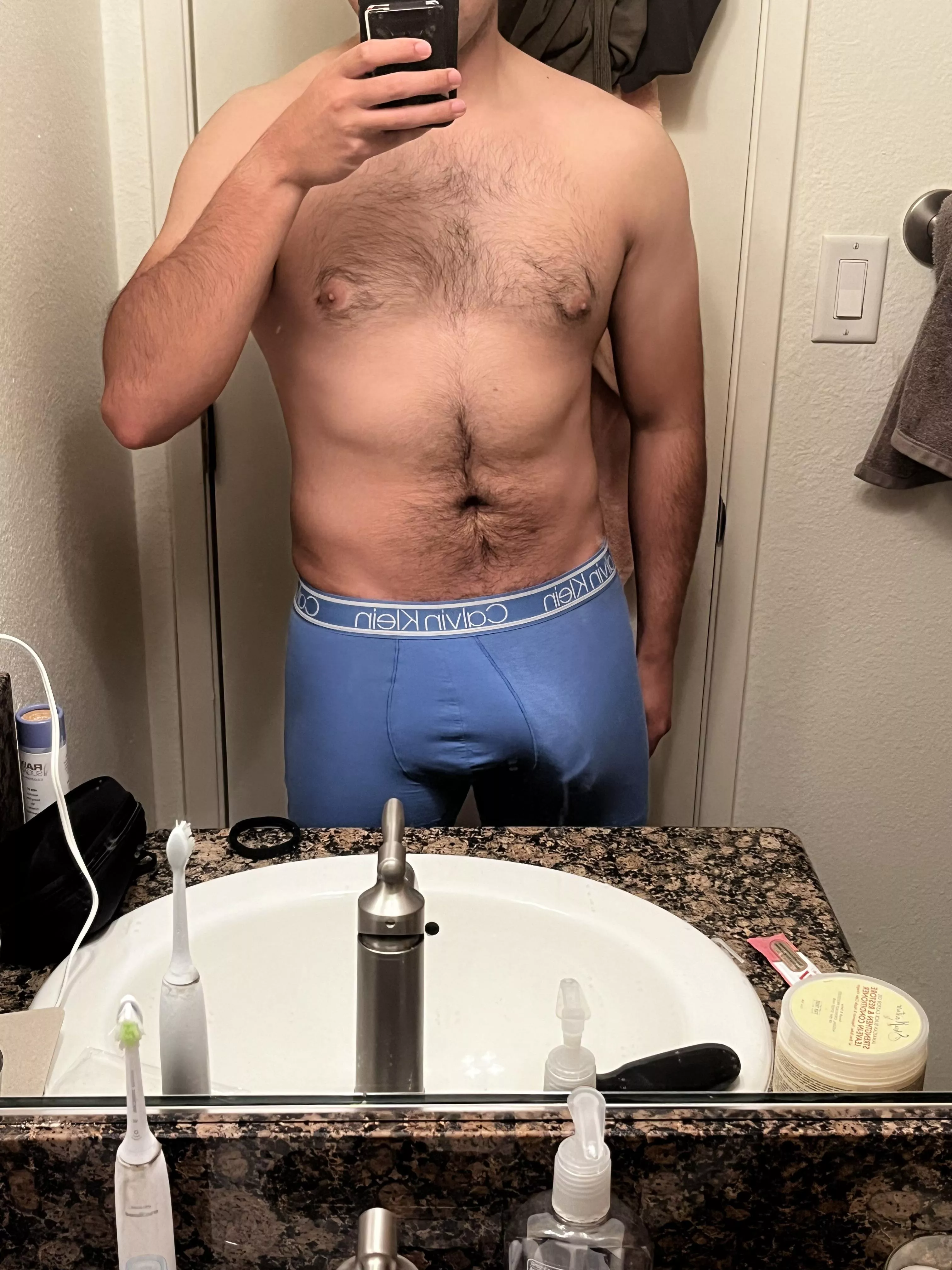 Prior to hopping in the shower 