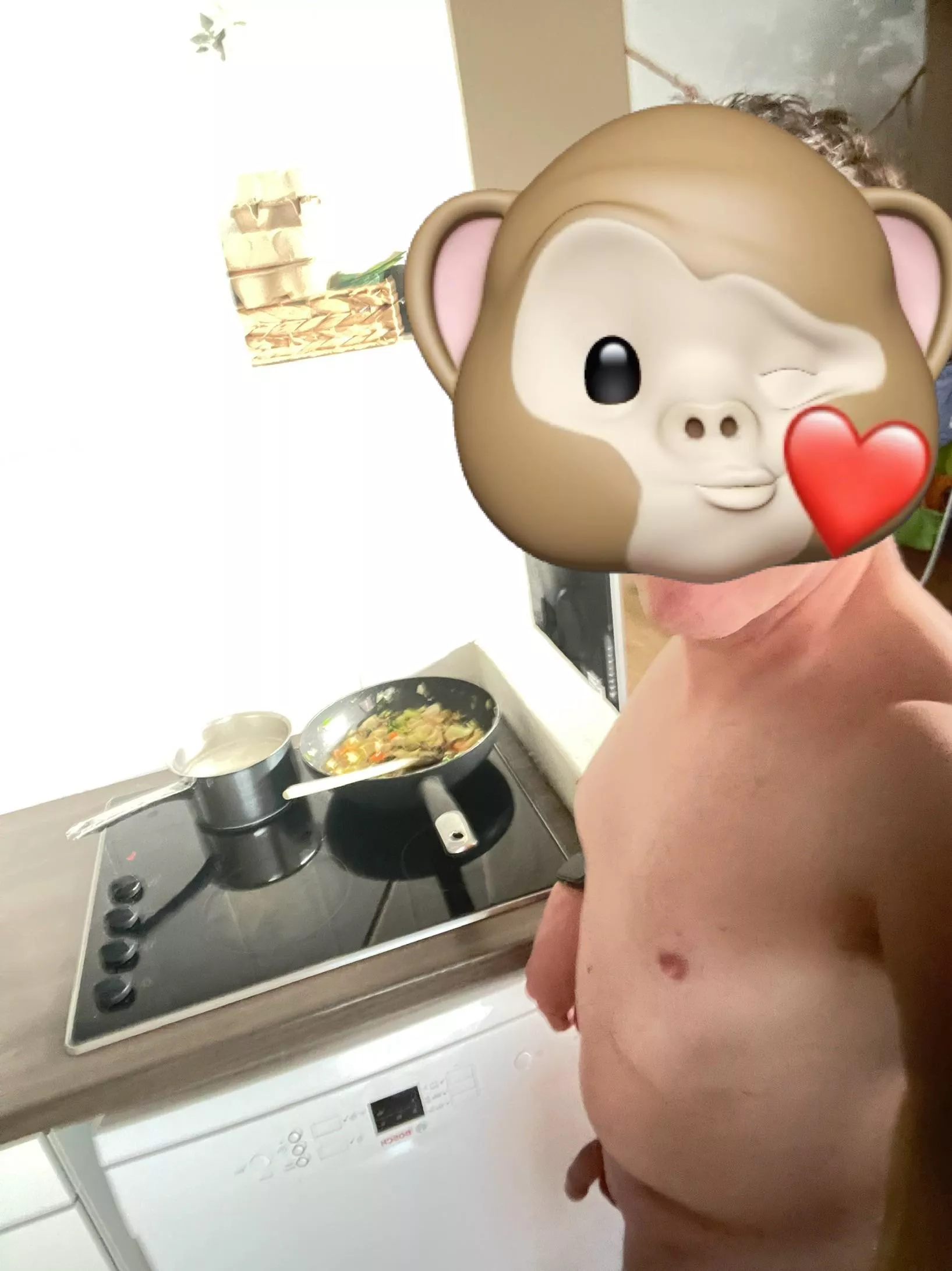Cooking a meal as a nudist