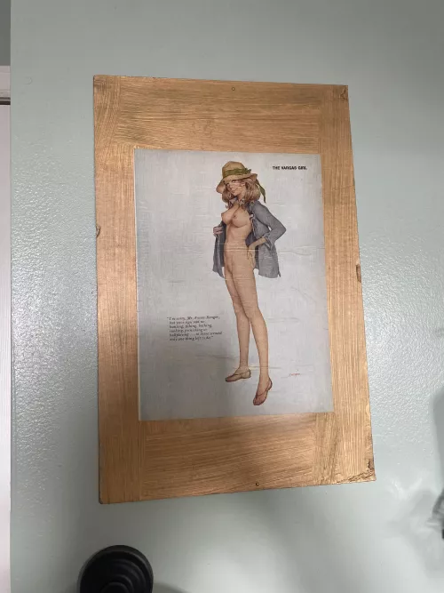Custom bathroom art from a 1960’s Playboy