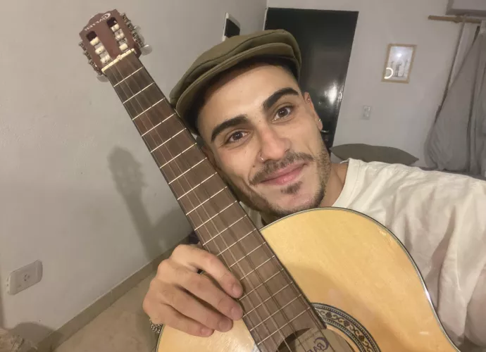 Just relaxing with my guitar