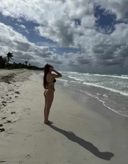 Lots of beautiful beach view and very little bikini