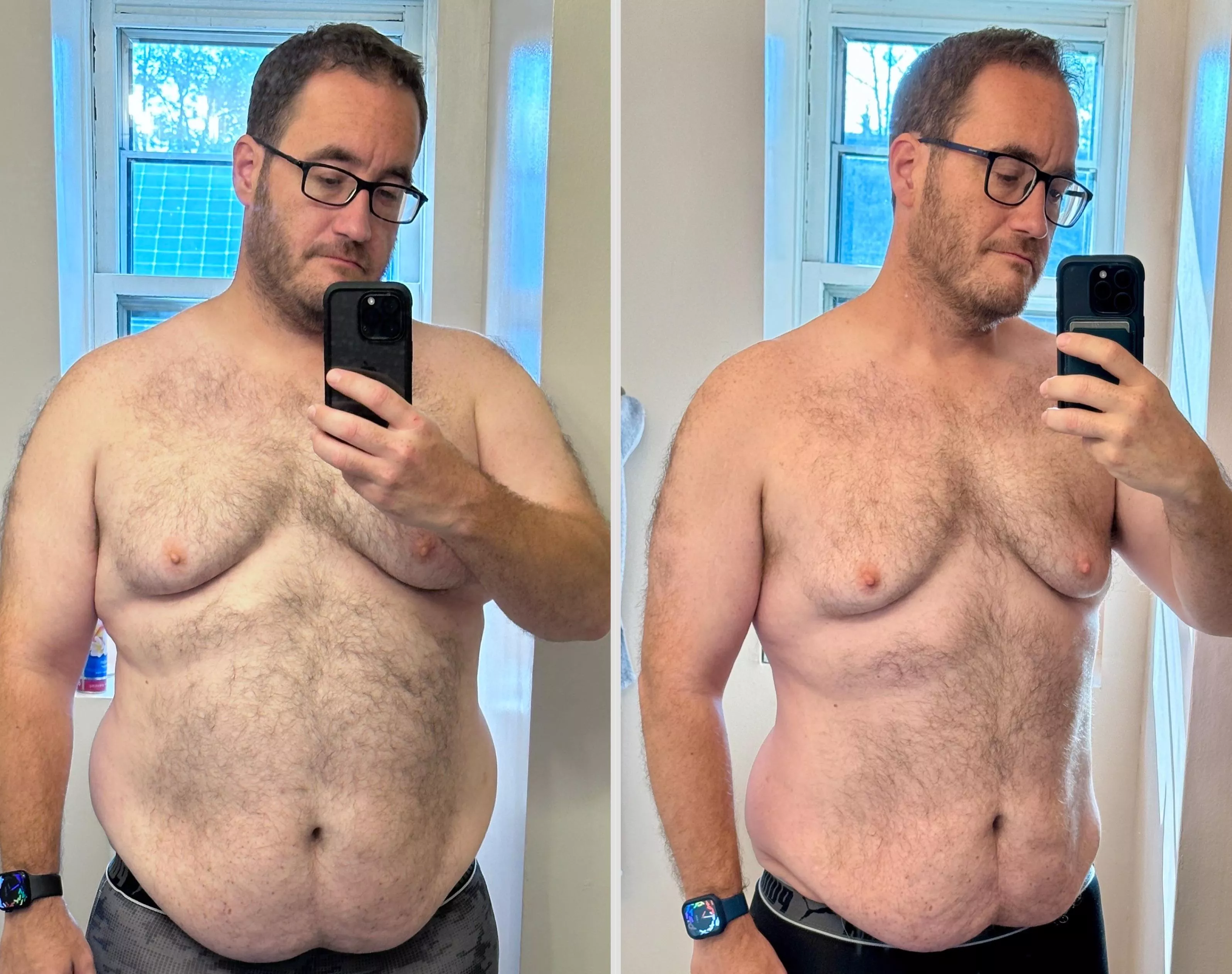 Morning ‘skinny’ felt right today. 50lbs down and gaining strength, visible or otherwise.