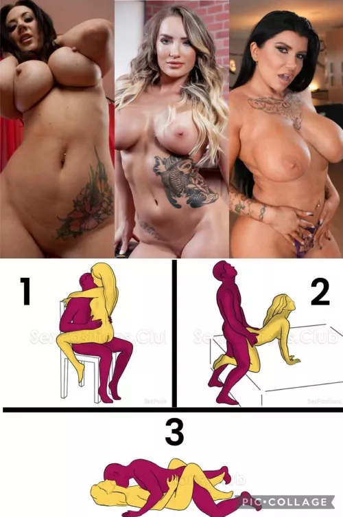 Pick one pornstar for each position and why you would like to fuck them in that position 