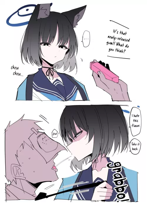 sharing gum with kikyou