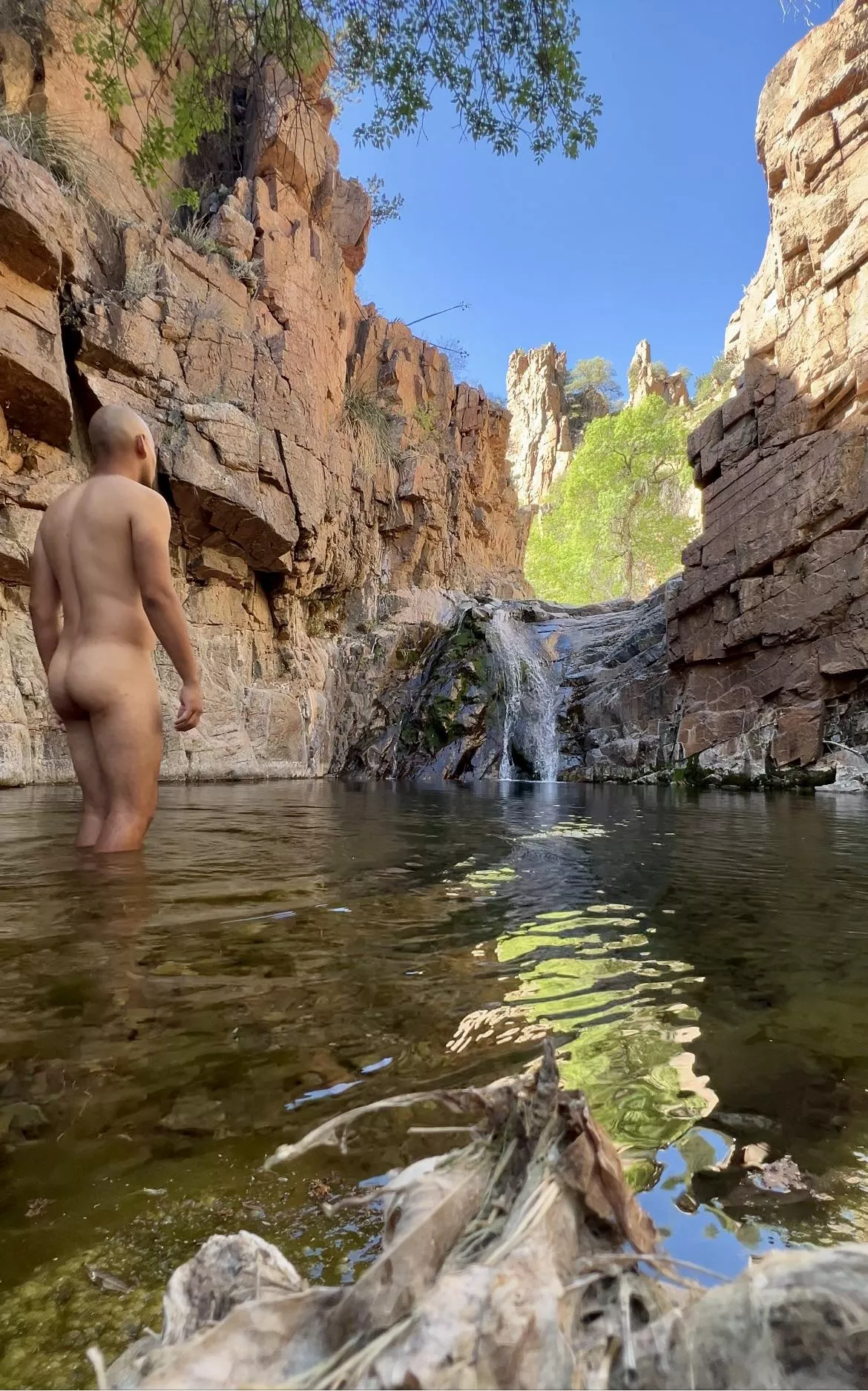 When you have a waterfall to yourself you take full advantage, right?